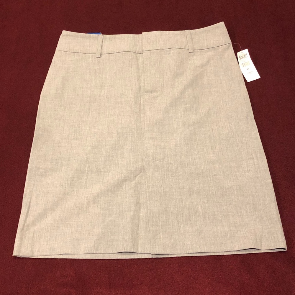 Light grey pencil skirt with front slit (size 12)
